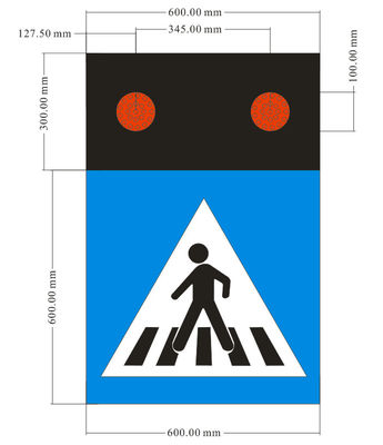 sinal azul do cruzamento 18V pedestre