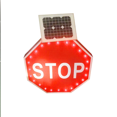 Sinais de aviso 6.6AH conduzidos postos solares dos sinais de rua do octógono tráfego de alumínio